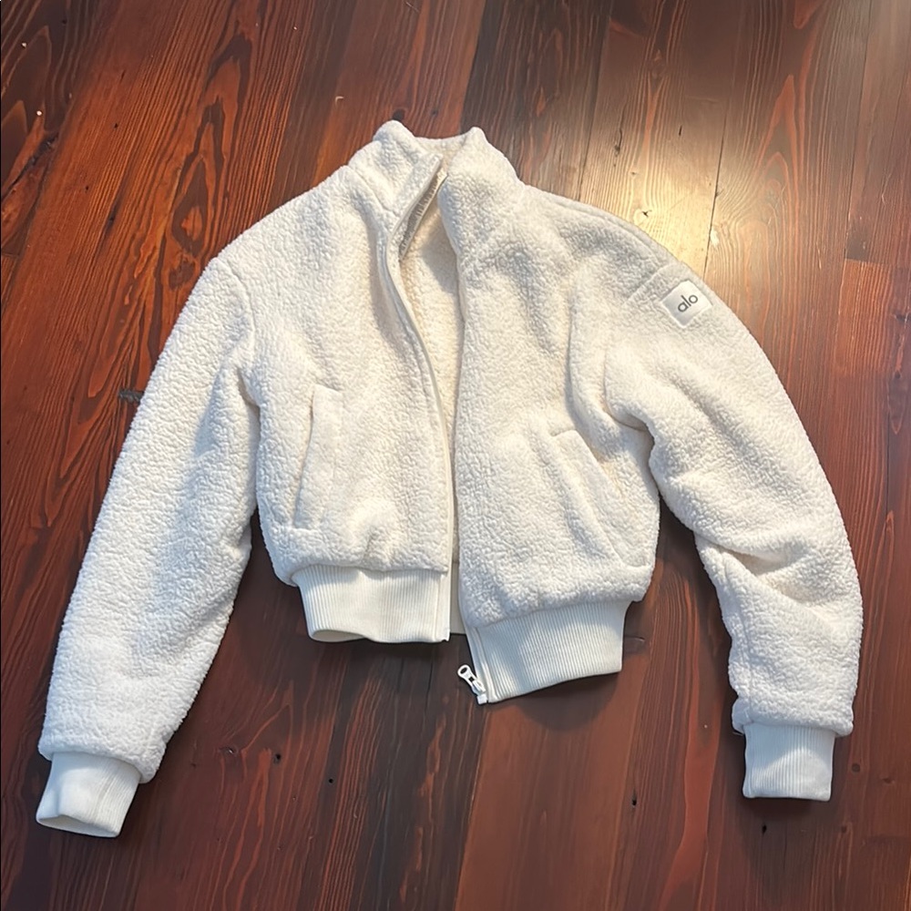 Alo White Fleece Jacket
